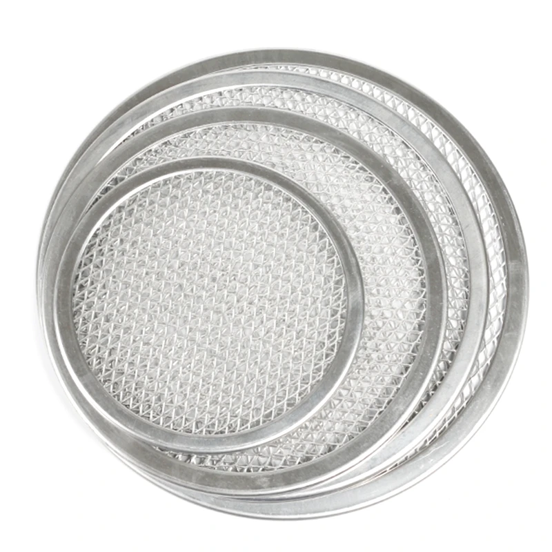 Details about  / Pizza Pan Aluminum Oven Plate Baking Mesh Screen Grill Net Tray 6//7//8//9/'/'
